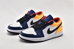 Air Jordan 1 Low Deep Royal Yellow 553558 123 Womens And Mens Shoes  